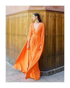 Model Fai wearing WONA Concept bridal jumpsuit in Marrakech