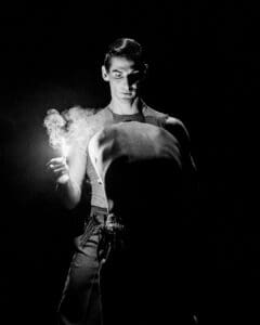 Dancers performing Marco Goecke’s Dark Matter on stage at Theater Basel