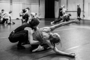 Dancers rehearsing Svatbata by Marcos Morau at the Ballet du Grand Théâtre de Genève