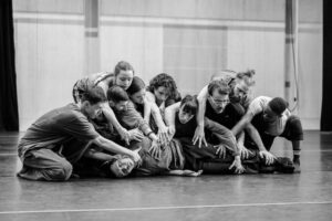 Dancers rehearsing Svatbata by Marcos Morau at the Ballet du Grand Théâtre de Genève