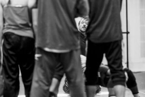 Dancers rehearsing Svatbata by Marcos Morau at the Ballet du Grand Théâtre de Genève
