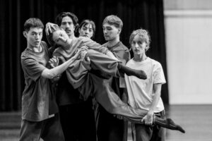 Dancers rehearsing Svatbata by Marcos Morau at the Ballet du Grand Théâtre de Genève