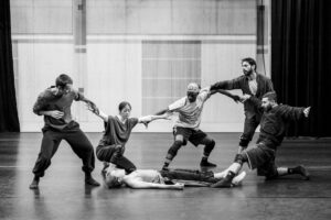 Dancers rehearsing Svatbata by Marcos Morau at the Ballet du Grand Théâtre de Genève