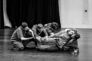 Dancers rehearsing Svatbata by Marcos Morau at the Ballet du Grand Théâtre de Genève